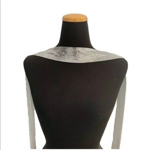 Chain metal scarf vintage silver